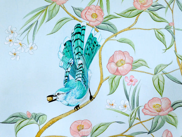 Birds of Blue 2 - Gouache and Watercolor on Rice Paper