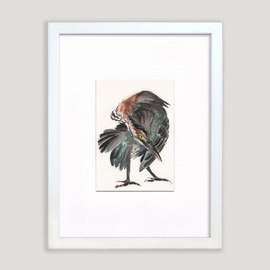 Green Heron Study #3 - Watercolor Original