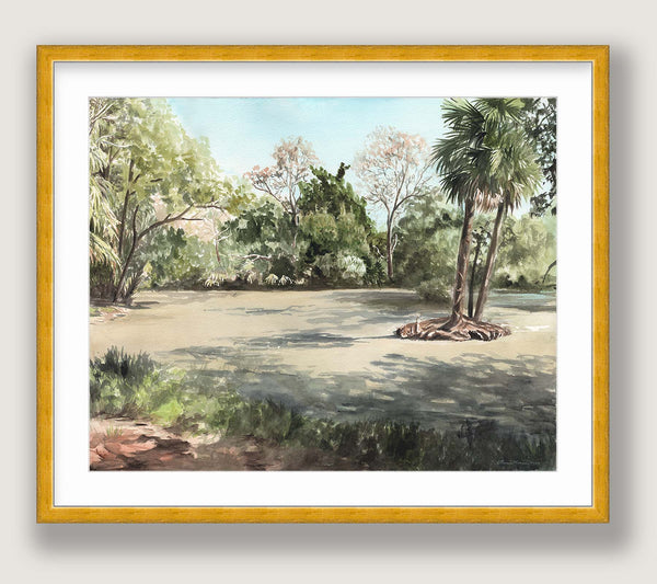 Lagoon - Watercolor Original