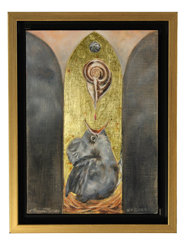 Nectar - oil on linen with 24 karat gold leaf