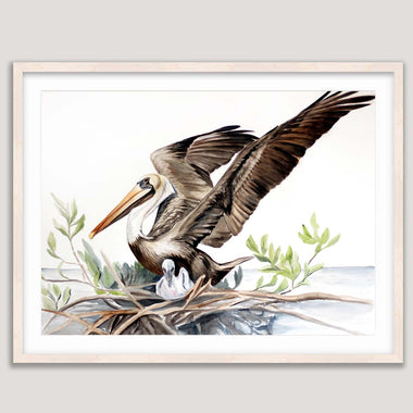 Pelican's Nest in Mangrove - Watercolor Original