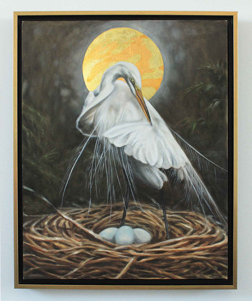 Venus Rising - oil on canvas with 24 karat gold leaf