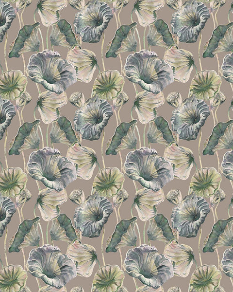 Lotus Leaf Wallpaper - Clay - Half Scale