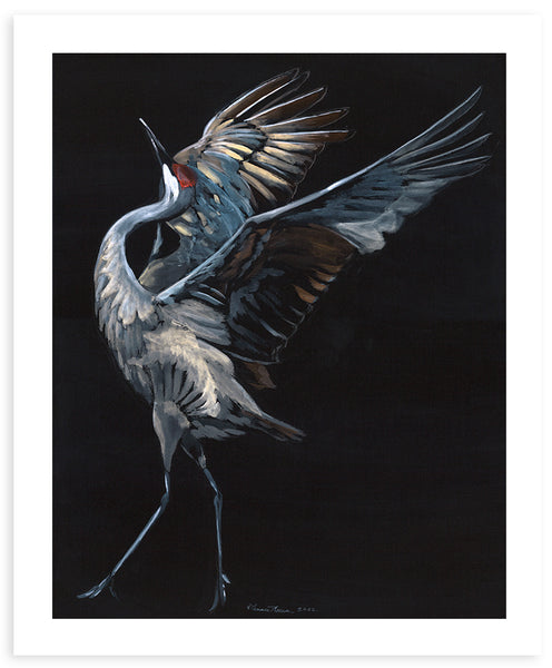 Dancing Sandhill Crane - Fine Art Print