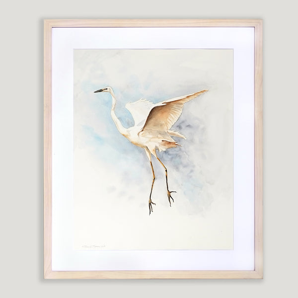 Soaring Egret 1 - Watercolor Original