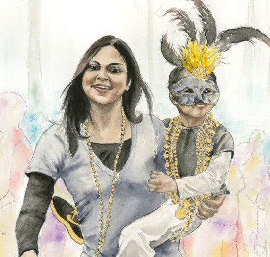 Bead Catchers at Zulu Parade - Fine Art Print - Annie Moran