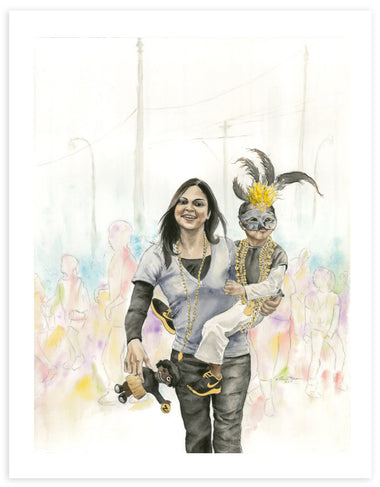 Bead Catchers at Zulu Parade - Fine Art Print - Annie Moran