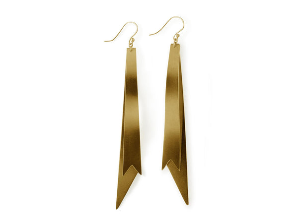 Brass Ribbon Earrings - Annie Moran