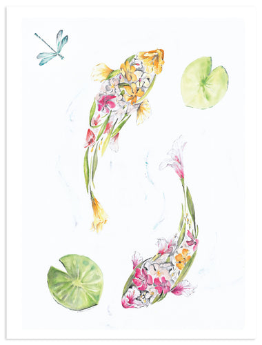 Koi Floral - Fine Art Print - Annie Moran