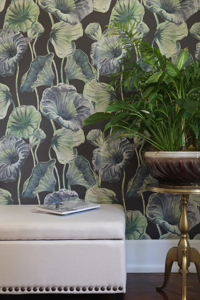 Lotus Leaf Wallpaper - Blushing Terra - Full Scale