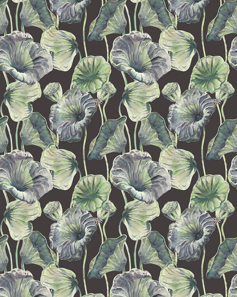 Lotus Leaf Wallpaper - Half Scale