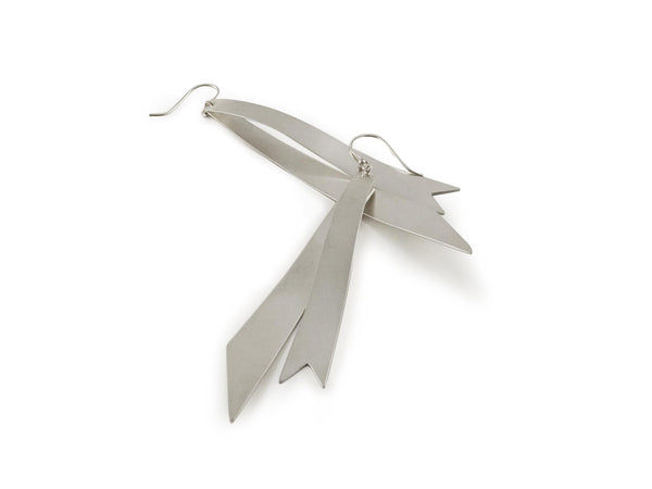 Sterling Silver Ribbon Earrings - Annie Moran