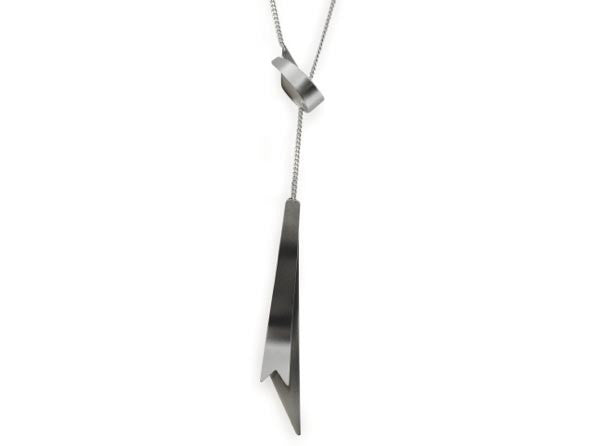 Sterling Silver Ribbon Lariat - Annie Moran