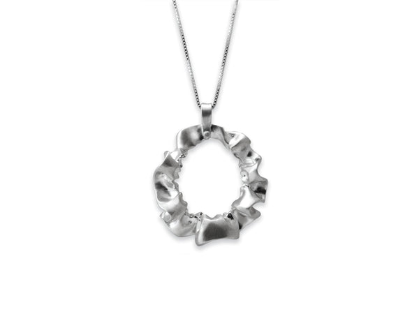 Sterling Silver Ruffle Pendant Necklace - Annie Moran