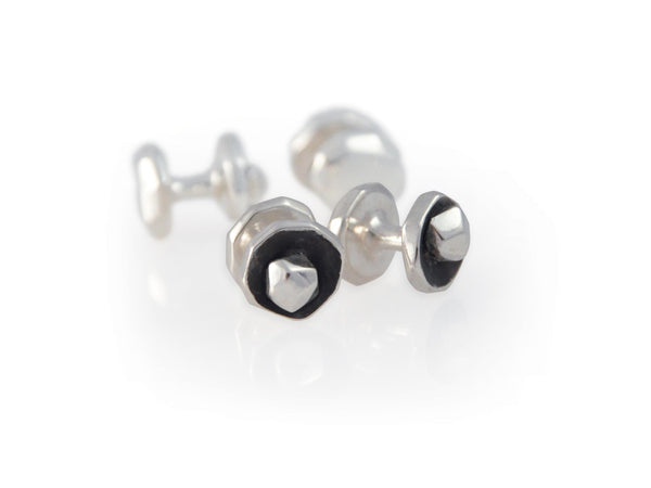 Sterling Silver Tuxedo Studs - Annie Moran