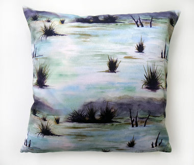 Swamp Scene Throw Pillow - Designer Pillow - Annie Moran