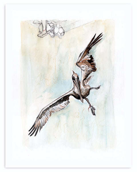 Pelican Flying Into Bahian Chapel - That You'll Arrive - Fine Art Print - Annie Moran