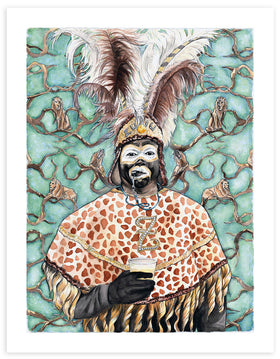 Zulu Parade Member - Kings and Jungles - Fine Art Print - Watercolor - Annie Moran